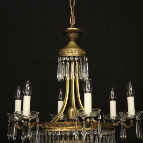 FRENCH GILDED 7 LIGHT TENT WATERFALL CHANDELIER - ADDITIONAL PHOTO 7