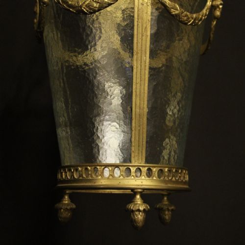 ENGLISH 19TH CENTURY BRONZE ANTIQUE HALL LANTERN - ADDITIONAL PHOTO 6