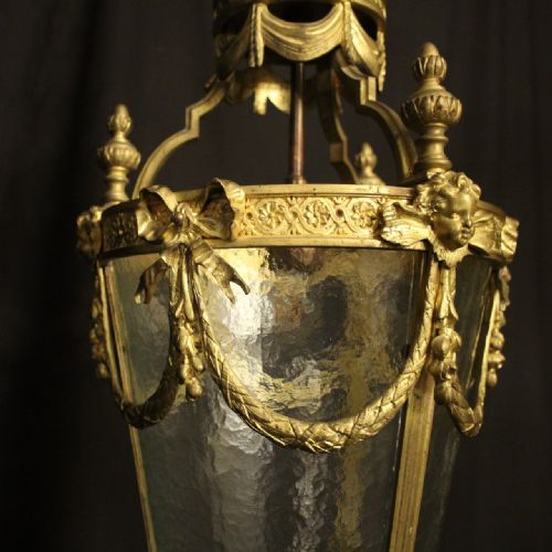 ENGLISH 19TH CENTURY BRONZE ANTIQUE HALL LANTERN - ADDITIONAL PHOTO 7