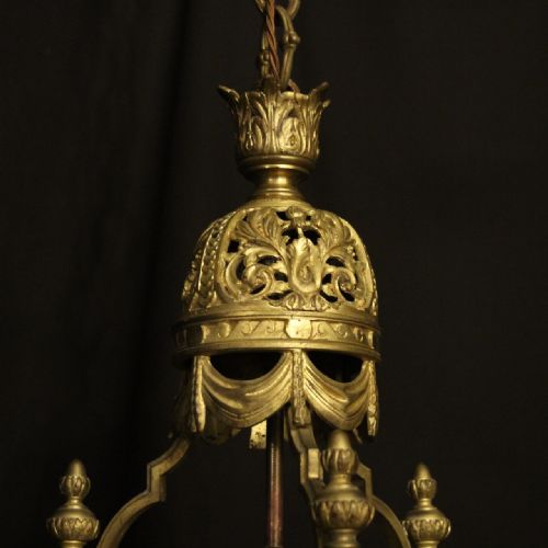 ENGLISH 19TH CENTURY BRONZE ANTIQUE HALL LANTERN - ADDITIONAL PHOTO 8
