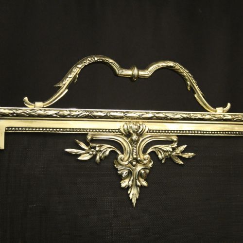 FRENCH LARGE BRASS ANTIQUE FIRESCREEN - ADDITIONAL PHOTO 2