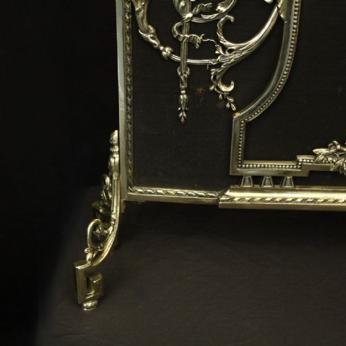 FRENCH LARGE BRASS ANTIQUE FIRESCREEN - ADDITIONAL PHOTO 7