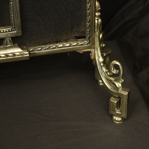 FRENCH LARGE BRASS ANTIQUE FIRESCREEN - ADDITIONAL PHOTO 8
