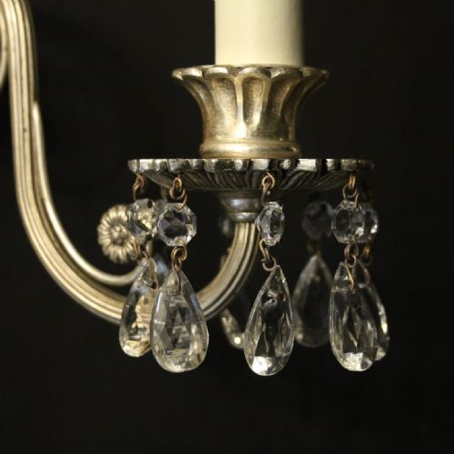 ENGLISH SET OF 4 SILVER ANTIQURE WALL LIGHTS - ADDITIONAL PHOTO 5