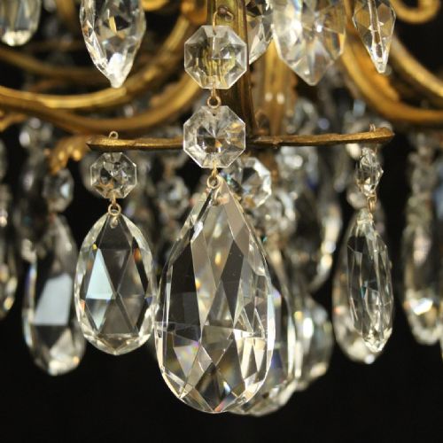 ITALIAN GILDED CRYSTAL 16 LIGHT ANTIQUE CHANDELIER - ADDITIONAL PHOTO 3