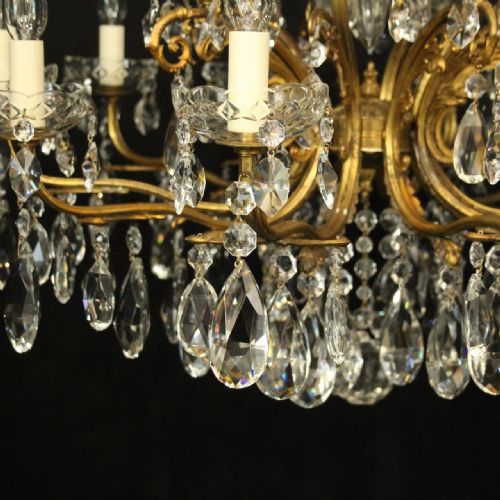 ITALIAN GILDED CRYSTAL 16 LIGHT ANTIQUE CHANDELIER - ADDITIONAL PHOTO 5