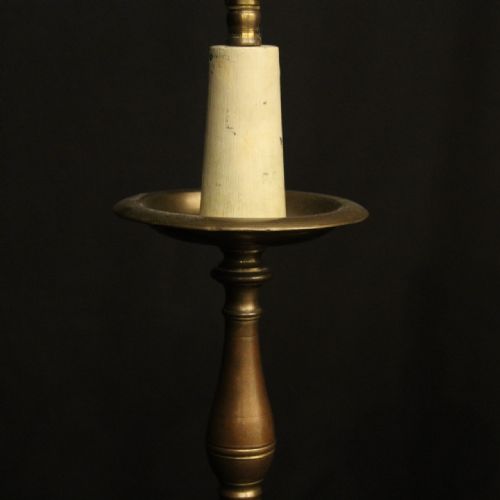 ENGLISH PAIR OF BRONZE ANTIQUE TABLE LAMPS - ADDITIONAL PHOTO 7
