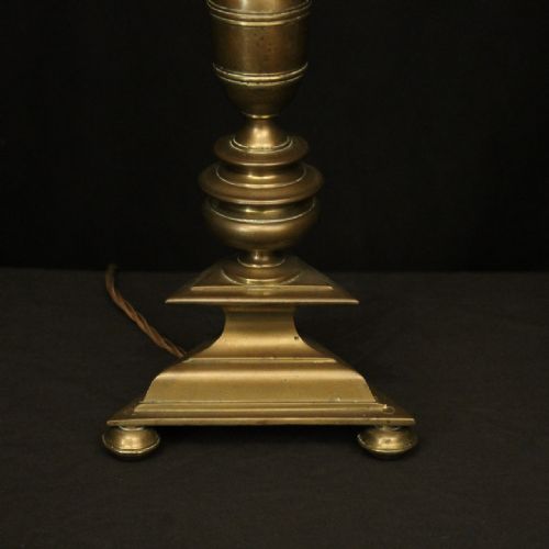 ENGLISH PAIR OF BRONZE ANTIQUE TABLE LAMPS - ADDITIONAL PHOTO 8