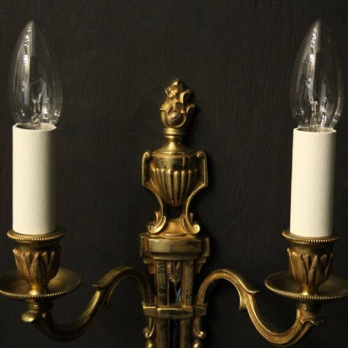 FRENCH PAIR OF GILDED ANTIQUE WALL LIGHTS - ADDITIONAL PHOTO 6
