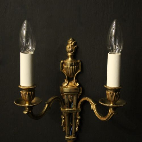 FRENCH PAIR OF GILDED ANTIQUE WALL LIGHTS - ADDITIONAL PHOTO 8