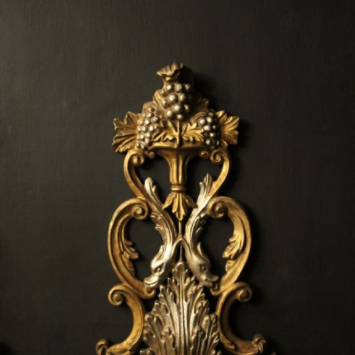 FRENCH LARGE PAIR GILTWOOD TRIPLE ARM ANTIQUE WALL LIGHTS - ADDITIONAL PHOTO 6