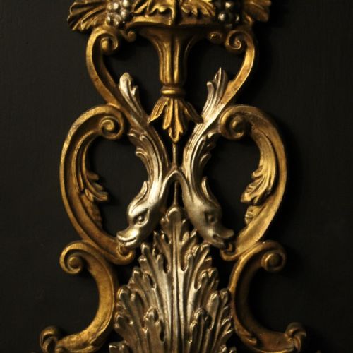 FRENCH LARGE PAIR GILTWOOD TRIPLE ARM ANTIQUE WALL LIGHTS - ADDITIONAL PHOTO 7