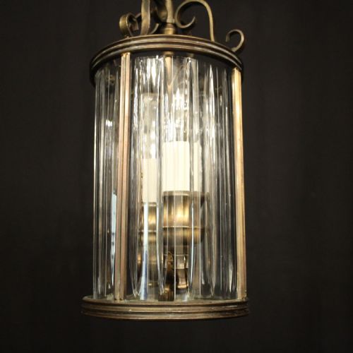 english bronze twin light antique hall lantern - CATEGORY: ANTIQUE LIGHTING - DATED 1920