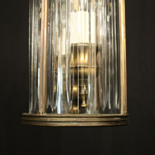 ENGLISH BRONZE TWIN LIGHT ANTIQUE HALL LANTERN - ADDITIONAL PHOTO 5