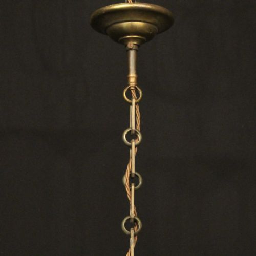 FRENCH GILDED 6 LIGHT ANTIQUE CHANDELIER - ADDITIONAL PHOTO 9