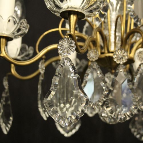 FRENCH GILDED CRYSTAL 8 LIGHT ANTIQUE CHANDELIER - ADDITIONAL PHOTO 2