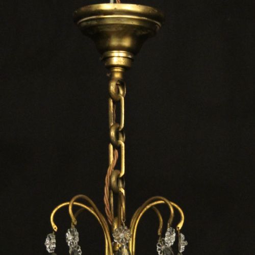 FRENCH GILDED CRYSTAL 8 LIGHT ANTIQUE CHANDELIER - ADDITIONAL PHOTO 9