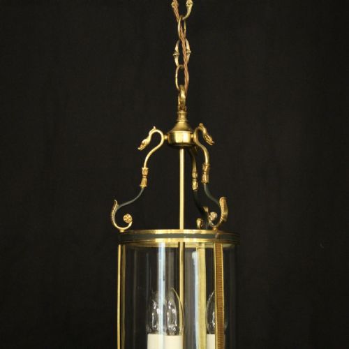 FRENCH EMPIRE TRIPLE LIGHT ANTIQUE LANTERN - ADDITIONAL PHOTO 4