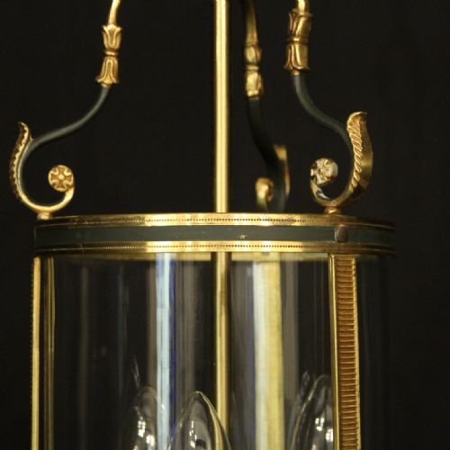 FRENCH EMPIRE TRIPLE LIGHT ANTIQUE LANTERN - ADDITIONAL PHOTO 6