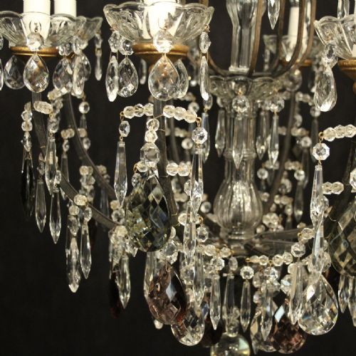 ITALIAN 8 LIGHT CRYSTAL ANTIQUE CHANDELIER - ADDITIONAL PHOTO 5