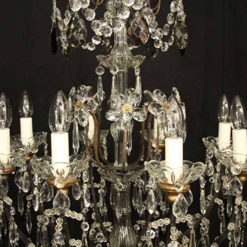 ITALIAN 8 LIGHT CRYSTAL ANTIQUE CHANDELIER - ADDITIONAL PHOTO 6