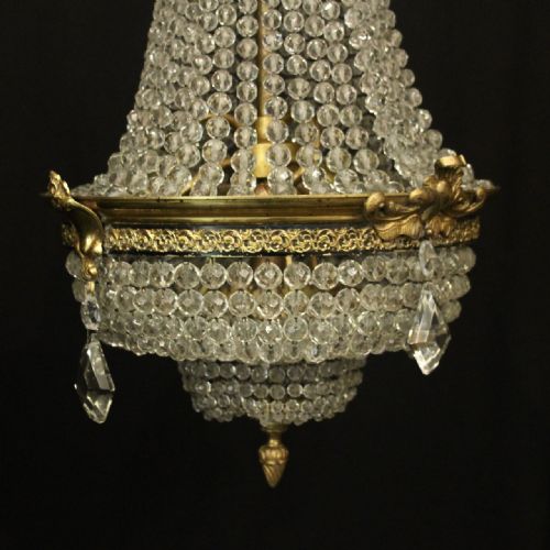 FRENCH 19TH CENTURY TENT WATERFALL ANTIQUE CHANDELIER - ADDITIONAL PHOTO 1