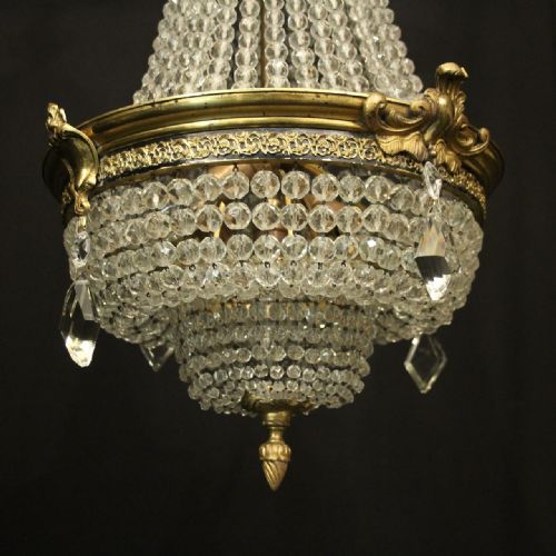 FRENCH 19TH CENTURY TENT WATERFALL ANTIQUE CHANDELIER - ADDITIONAL PHOTO 3