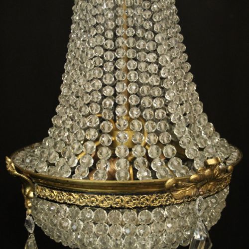 FRENCH 19TH CENTURY TENT WATERFALL ANTIQUE CHANDELIER - ADDITIONAL PHOTO 4