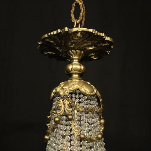 FRENCH 19TH CENTURY TENT WATERFALL ANTIQUE CHANDELIER - ADDITIONAL PHOTO 8