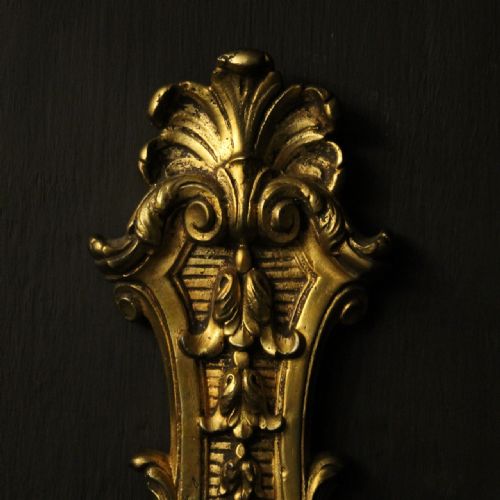 FRENCH PAIR OF GILDED BRONZE ANTIQUE WALL SCONCES - ADDITIONAL PHOTO 8