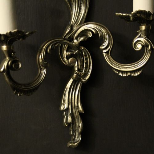 FRENCH PAIR OF REPOLISHED BRASS ANTIQUE WALL LIGHTS - ADDITIONAL PHOTO 3