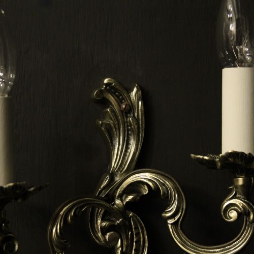 FRENCH PAIR OF REPOLISHED BRASS ANTIQUE WALL LIGHTS - ADDITIONAL PHOTO 6