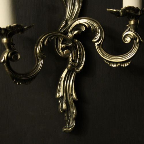 FRENCH PAIR OF REPOLISHED BRASS ANTIQUE WALL LIGHTS - ADDITIONAL PHOTO 7
