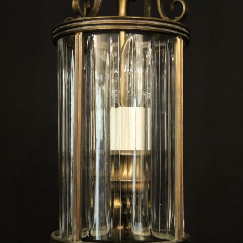 ENGLISH SET OF 3 BRONZE ANTIQUE HALL LANTERNS - ADDITIONAL PHOTO 2