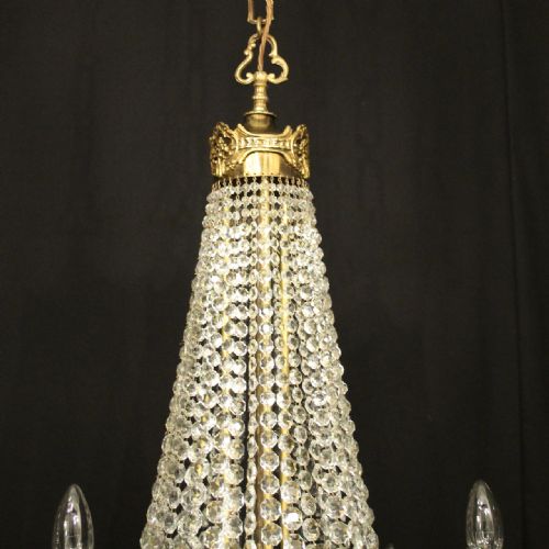 FRENCH GILDED BRONZE CRYSTAL 16 LIGHT TENT ANTIQUE CHANDELIER - ADDITIONAL PHOTO 7