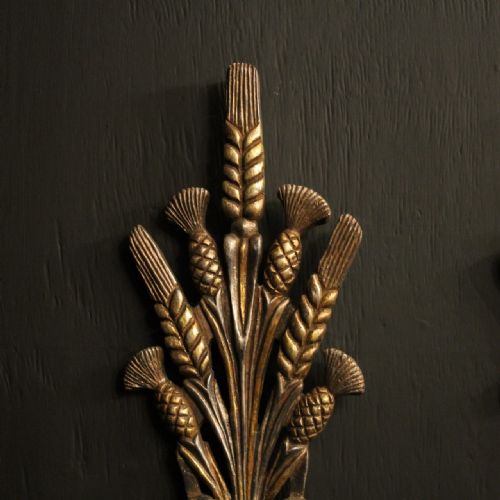 FRENCH WHEATSHEAF GILDED TWIN ARM WALL LIGHTS - ADDITIONAL PHOTO 4