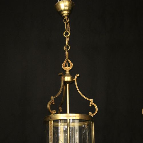 FRENCH PAIR OF GILDED CONVEX ANTIQUE HALL LANTERNS - ADDITIONAL PHOTO 8