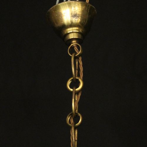 FRENCH PAIR OF GILDED CONVEX ANTIQUE HALL LANTERNS - ADDITIONAL PHOTO 9