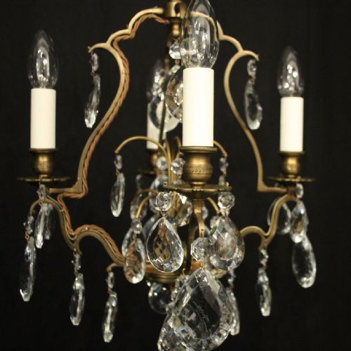 FRENCH GILDED 4 LIGHT BIRDCAGE CHANDELIER - ADDITIONAL PHOTO 4