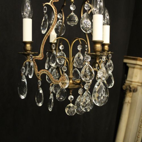 FRENCH GILDED 4 LIGHT BIRDCAGE CHANDELIER - ADDITIONAL PHOTO 6