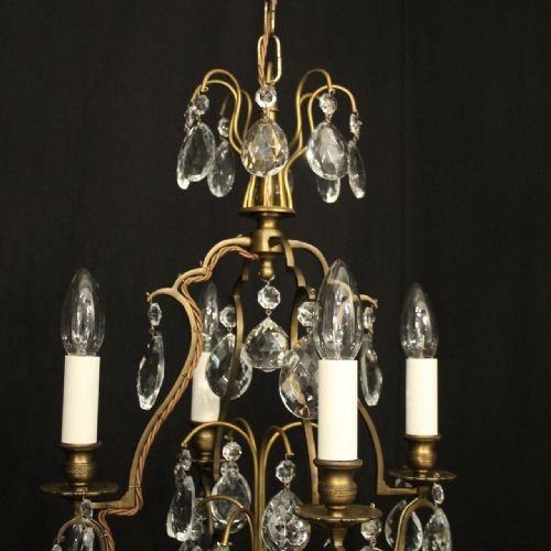 FRENCH GILDED 4 LIGHT BIRDCAGE CHANDELIER - ADDITIONAL PHOTO 7