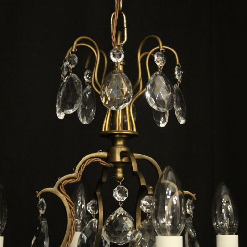 FRENCH GILDED 4 LIGHT BIRDCAGE CHANDELIER - ADDITIONAL PHOTO 8