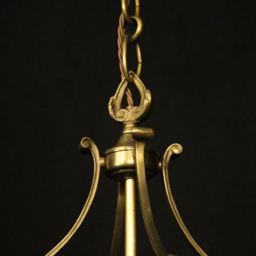 FRENCH PAIR OF CONVEX TRIPLE LIGHT ANTIQUE LANTERNS - ADDITIONAL PHOTO 4