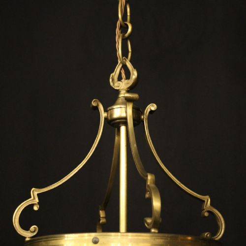 FRENCH PAIR OF CONVEX TRIPLE LIGHT ANTIQUE LANTERNS - ADDITIONAL PHOTO 6