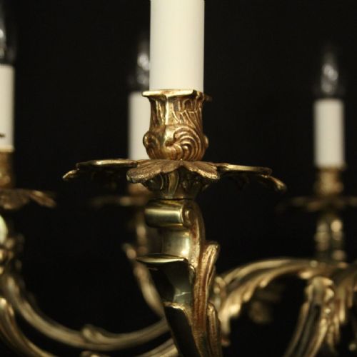 FRENCH GILDED BRASS 10 LIGHT CHANDELIER - ADDITIONAL PHOTO 2