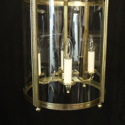 FRENCH BRASS 4 LIGHT CONVEX ANTIQUE LANTERN - ADDITIONAL PHOTO 5