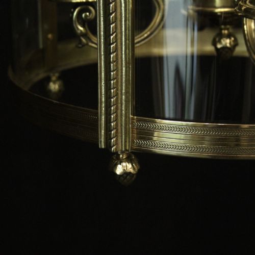FRENCH BRASS 4 LIGHT CONVEX ANTIQUE LANTERN - ADDITIONAL PHOTO 8