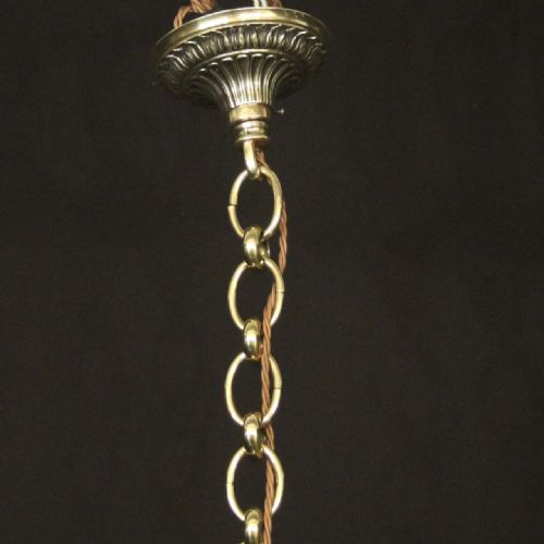 FRENCH BRASS 4 LIGHT CONVEX ANTIQUE LANTERN - ADDITIONAL PHOTO 9
