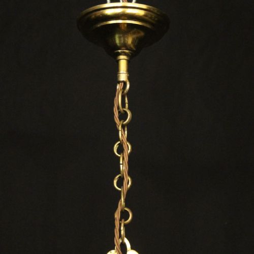 FRENCH GILDED TRIPLE LIGHT CONVEX HALL LANTERN - ADDITIONAL PHOTO 9