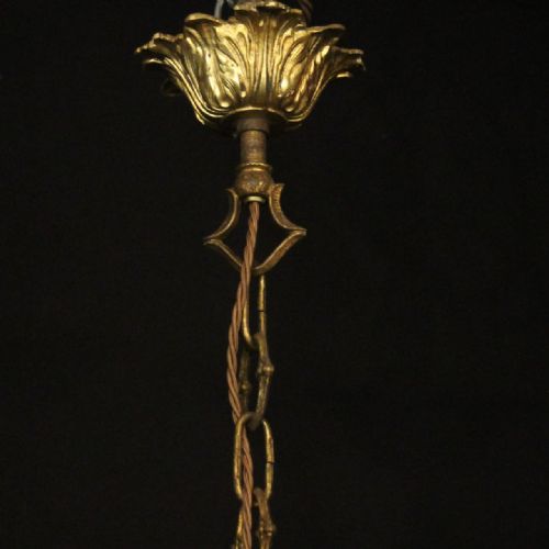 FRENCH GILDED BRONZE CRYSTAL 6 LIGHT ANTIQUE CHANDELIER - ADDITIONAL PHOTO 9